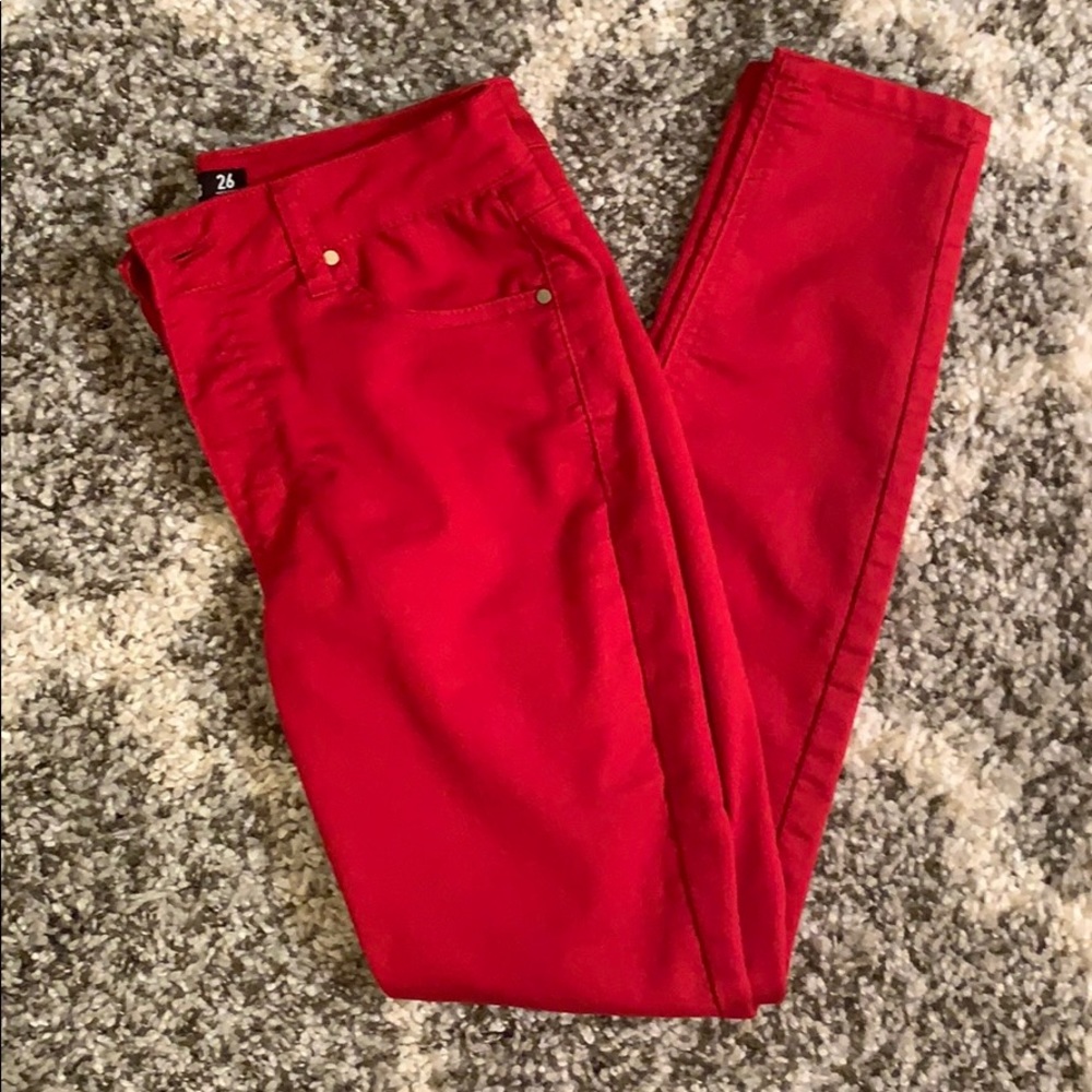 DesignLab red skinny jeans